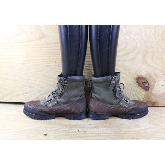 Polo Ralph Lauren Boots Mens 8.5D Multicolor Leather Andres Biker Combat Moto - Picture 3 of 8